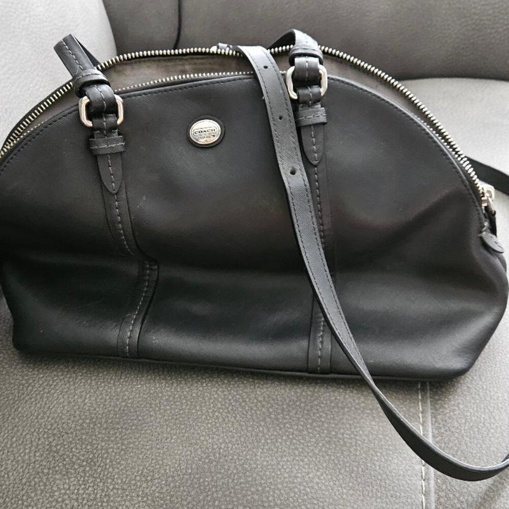 Coach Peyton Black Satchel Shoulder Crossbody Bag Top Zip / D-4
